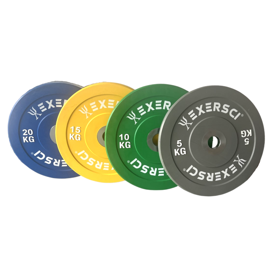 Exersci® Narrow Coloured Olympic Bumper Plates (Pair)