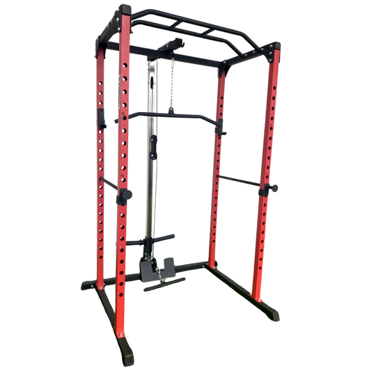 Exersci power rack with cable system