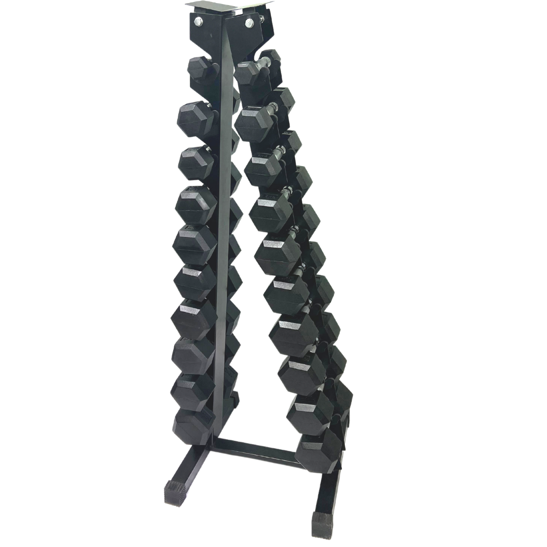 Exersci Hex Dumbbell Bundle 1-10kg (1kg Increments) with Storage Tree