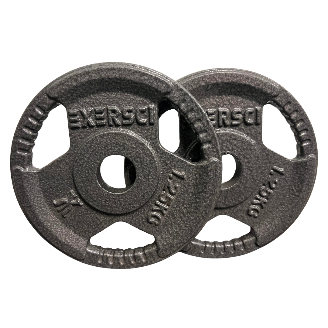 Exersci® 1" Cast Iron Tri-Grip Weight Plates (Pair)