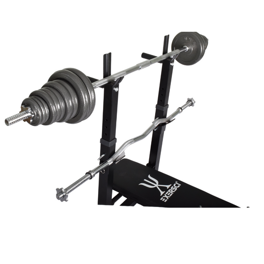 Foldable Bench Rack and Weights Set