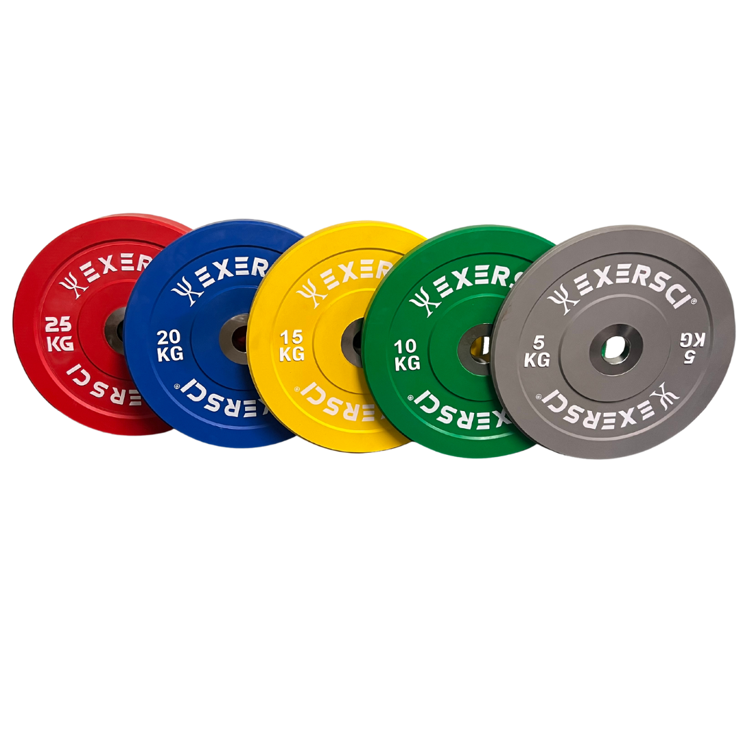 Exersci® Narrow Coloured Olympic Bumper Plates (Pair)