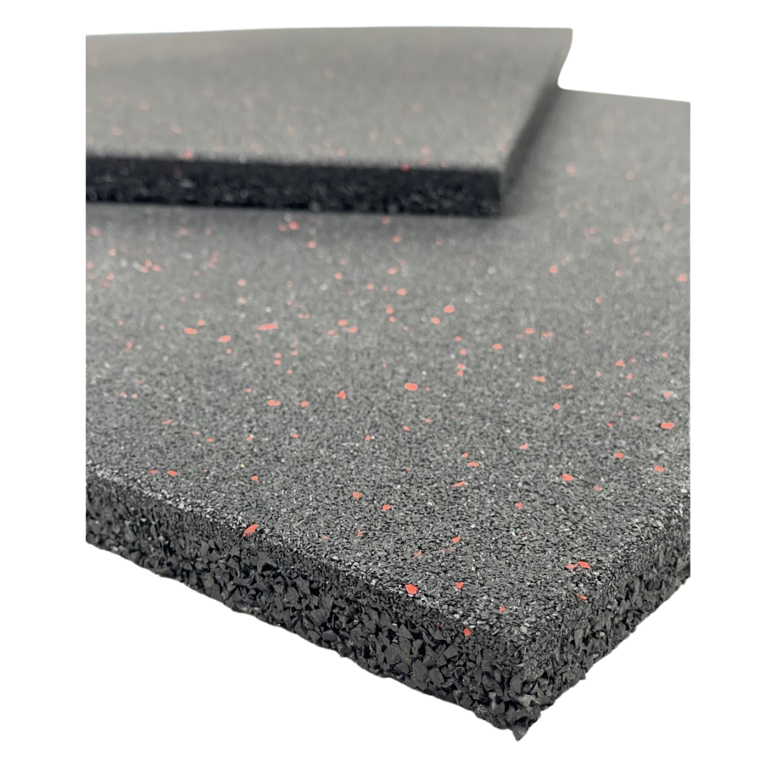 Exersci® Heavy Duty Red Speckled Rubber Tiles 50cm x 50cm