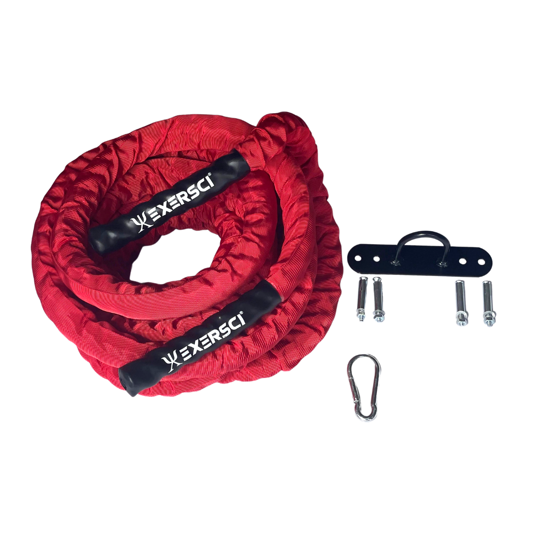 Exersci® Covered Battle Rope with Anchor Set
