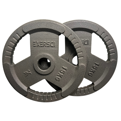 Exersci 2" Cast Iron Tri-Grip Weight Plates (Pair)