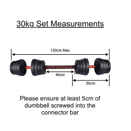 Exersci® Adjustable Dumbbell & Barbell Set with Kettlebell Attachment Option