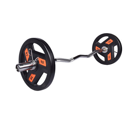 Exersci® 4ft 10kg Olympic EZ Curl Bar + 2 x Free Spring Collars