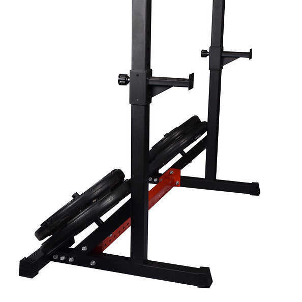 Exersci® Heavy Duty Squat Rack with Dips and Storage Arms