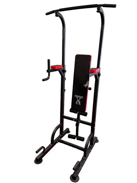 Exersci® Pull Up and Dip Station with Foldable Bench