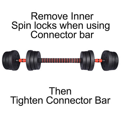 Exersci® Adjustable Dumbbell & Barbell Set with Kettlebell Attachment Option