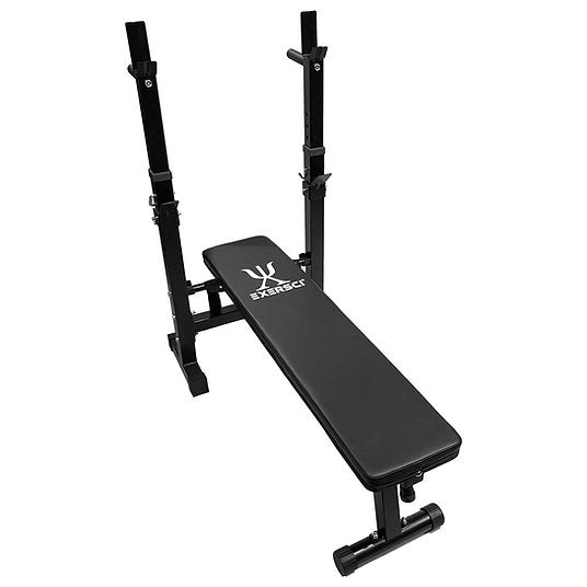 Exersci® Foldable Bench with Rack and Dip Bars