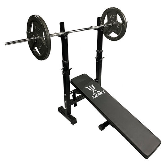 Exersci® Foldable Bench with Rack and Dip Bars