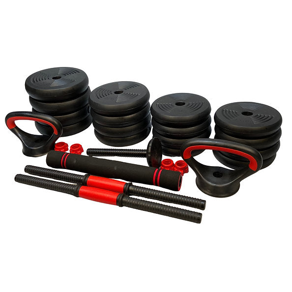 Exersci® Adjustable Kettlebell, Dumbbell & Barbell Set 20-40kg