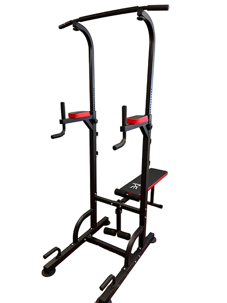 Exersci® Pull Up and Dip Station with Foldable Bench