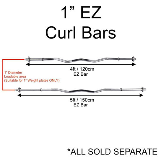 Exersci® 1" EZ Curl Bars