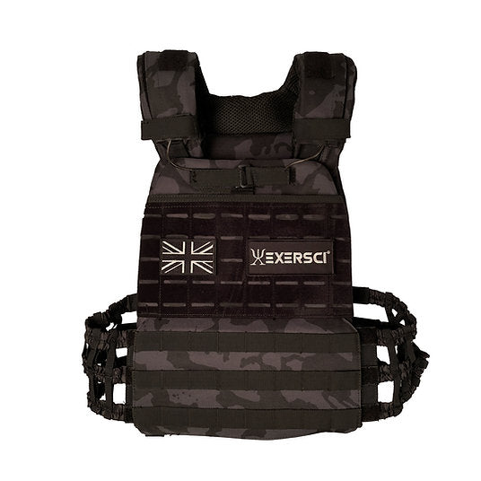 Black Camo Exersci Tactical Weighted Vest