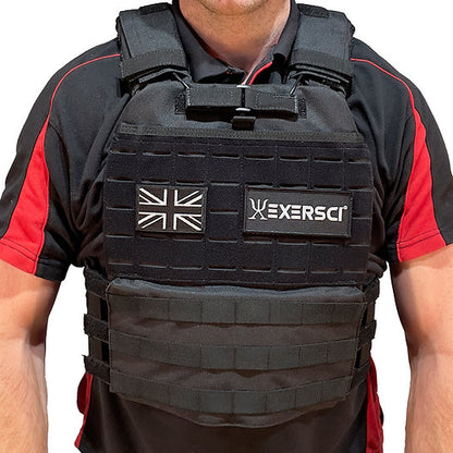 Black Exersci Tactical Weighted Vest on Man