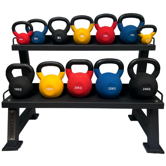 Neoprene Kettlebell Bundle (2-24kg) with Storage Rack