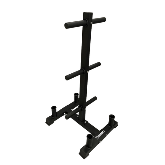 Exersci Vertical bumper and barbell storage rack in Black