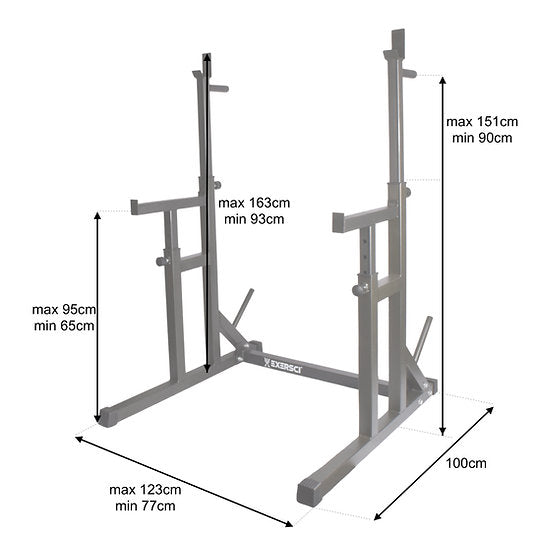 Exersci® Premium Squat Rack with Bench Support