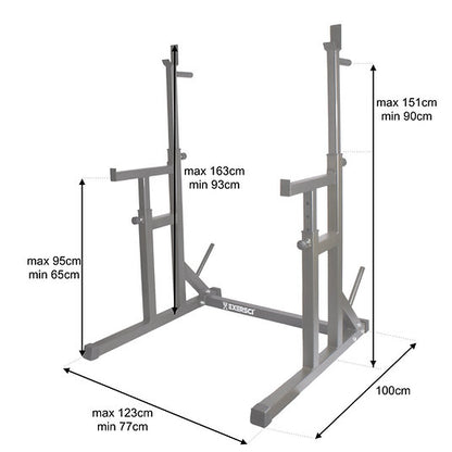 Exersci® Premium Squat Rack with Bench Support