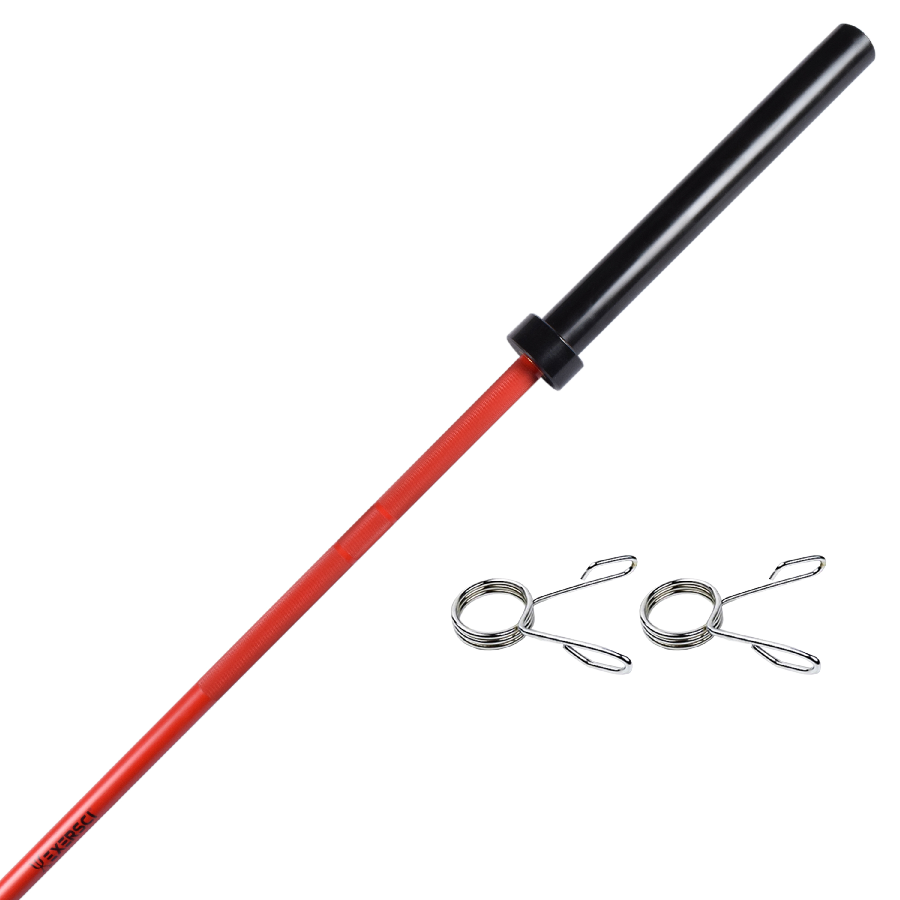 Exersci® Limited Edition 7ft 20kg Red & Black Olympic Barbell + 2 x Free Spring Collars