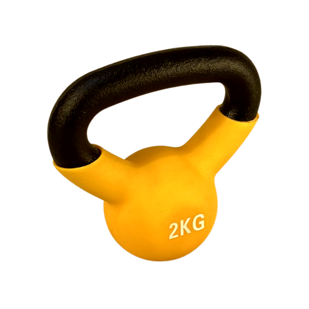 yellow neoprene kettlebell